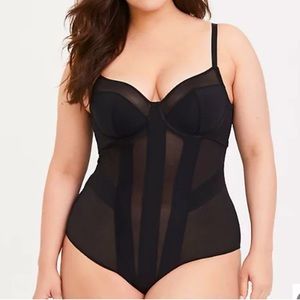 TORRID Black Mesh Strappy Bodysuit Size 5x